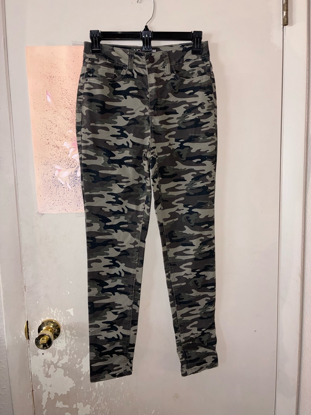 NOBO Camo Skinny Jeans in Green and Black